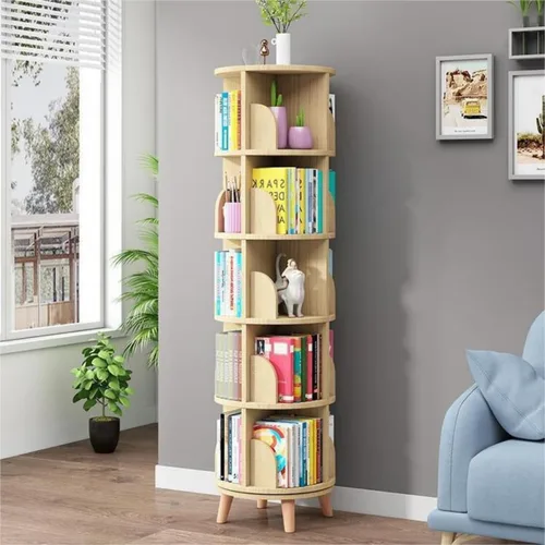 Miniatura 9 de Gdrasuya10 Estantería giratoria de 4 niveles para niños, estantería giratoria de 360 grados, estantería apilable para libros, estante