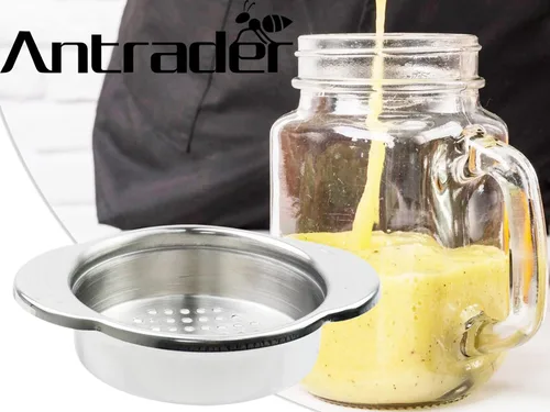 Miniatura 3 de Antrader Colador de acero inoxidable de 4.5 pulgadas, colador de cocina para colar, drenar y enjuagar