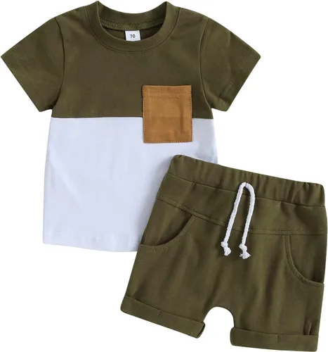 Conjunto de camiseta de manga corta para bebé niño y niña, camiseta de manga corta, pantalones cortos casuales, ropa para recién nacidos, 6, 12, 18,