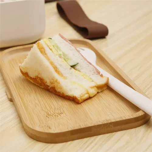 Miniatura 5 de Bento Box - Lonchera de bambú para adultos, a prueba de fugas, hermética, sin BPA, color blanco