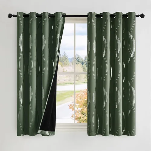 Miniatura 120 de NICETOWN Paneles de Cortinas Opacas para Dormitorio - Tratamiento de Ventanas con Aislamiento Térmico, Ojales Sólidos, Cortinas Opacas con Diseño