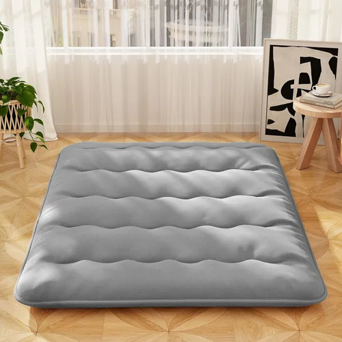 Miniatura 12 de Giantex Colchón japonés de suelo, colchón futón de 4 pulgadas con funda lavable y bolsa de almacenamiento, colchón plegable enrollable para tatami