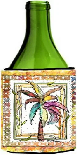 Miniatura 2 de Caroline's Treasures 8614LITERK Palmera Botella de vino Hugger Botella Enfriador Manga Hugger Abrazador Lavable a Máquina Aislante Plegable Aislante