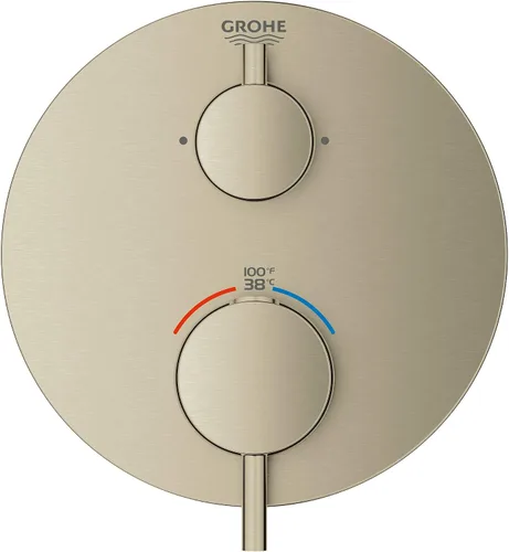 Miniatura 3 de GROHE 24151EN3 Atrio - Moldura termostática de doble función con 2 manijas, níquel cepillado InfinityFinish