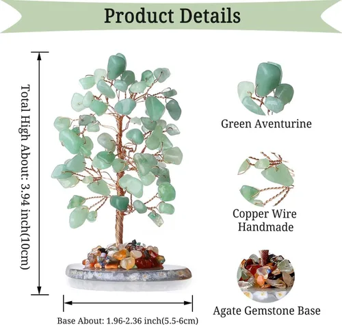 Miniatura 2 de Ciana Árbol de la vida de chakras, árbol de cristal de aventurina para energía positiva, piedras curativas, decoración de Feng Shui Árbol