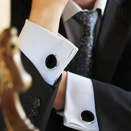 Miniatura 3 de El mejor regalo para hombres, gemelos y tachuelas de Rovtop para hombre, juego de gemelos y tachuelas de camisa de esmoquin para hombres, gemelos
