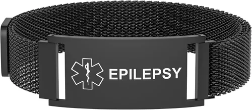 Miniatura 19 de Pulsera de alerta médica para mujeres y hombres, pulsera ajustable con identificación de alerta médica para epilepsia diabética D.N.R marcapasos