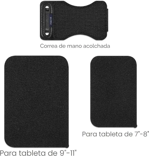 Miniatura 2 de Fintie Soporte Universal de Correa de Mano para Tablet - [Soportes de Doble Posición] Mango Acolchado Desmontable con Cierre de Gancho y Velcro