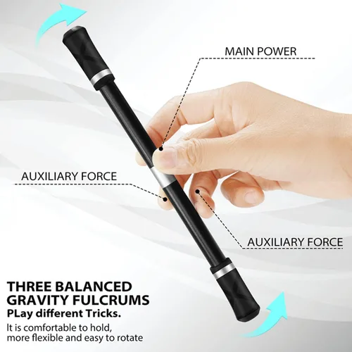Miniatura 3 de AYXXZJD 4 bolígrafos giratorios giratorios para juegos, para juegos, dedo volador giratorio para adultos, suministros de oficina con manual