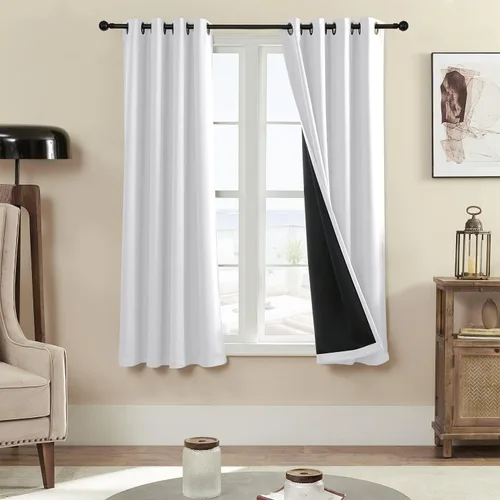 Miniatura 24 de Rutterllow - Cortinas 100% opacas, paneles de cortina con ojales, aislamiento térmico y bloqueo de luz para habitación y sala de estar