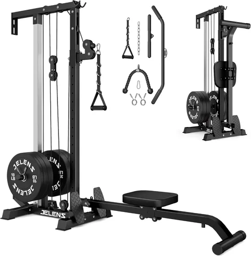 Miniatura 13 de JELENS RC01 - Máquina plegable LAT desplegable con asiento ajustable, estación de cable de montaje en pared con 16 posiciones ajustables, máquina