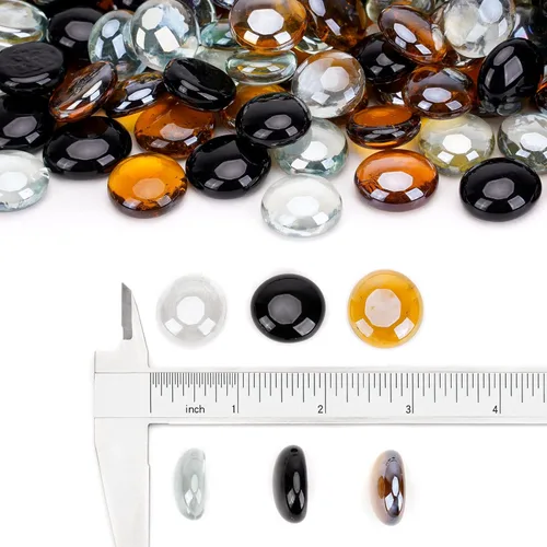 Miniatura 2 de Stanbroil Cuentas de vidrio de fuego mezcladas de 10 libras, gotas de vidrio de fuego de 1/2 pulgada, mezcla de negro ónix, hielo de cristal