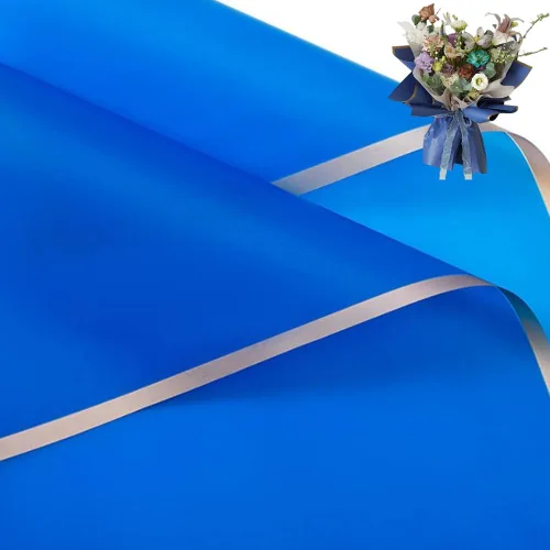 Corkwaw 20 hojas de papel de regalo de flores con borde dorado de color puro, papel de regalo impermeable para el día de San Valentín, 23 x 23