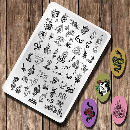 Miniatura 9 de WOW OMG COOL - Plato de estampado de uñas con letras y palabras con imagen de personas, plantillas de arte de uñas de acero inoxidable para diseño