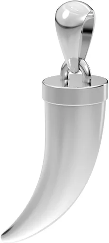 US Jewels Colgante de diente de lobo de plata de ley 925 para hombre, 1.614 in, Metal, No es una piedra preciosa