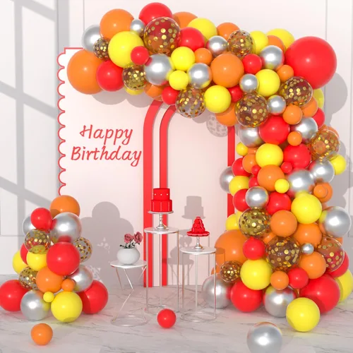 Miniatura 18 de Kit de arco de guirnalda de globos de color rojo, azul, amarillo, verde, negro, plateado, 127 unidades, rojo, verde, azul, amarillo, negro, plateado