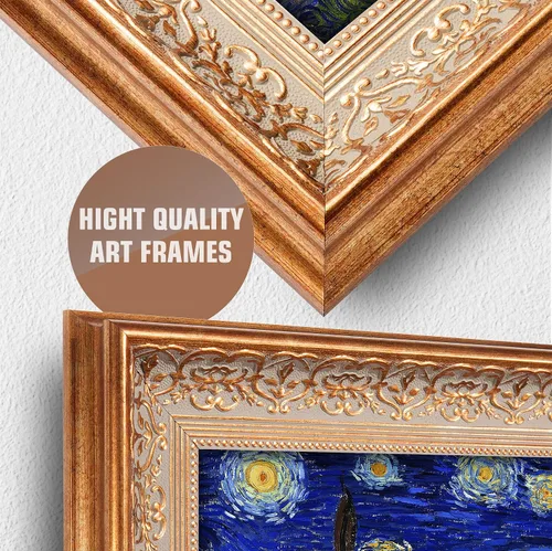 Miniatura 530 de A&T ARTWORK Campo de trigo con cipreses de Van Gogh Las reproducciones de arte clásico mundial, impresiones en lienzo giclée para decoración
