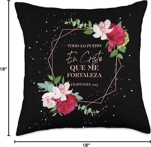 Miniatura 4 de Almohadas Decorativas Decorative Pillow Case Cover Christian Gifts Religious Spanish Gifts Cristianos Español - Almohada de 16 x 16 pulgadas