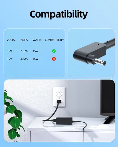 Miniatura 4 de Superer Cargador de CA de 45 W para Acer Travelmate Spin N16Q15 B1 B118-R B118-RN TMB118-RN B118-G2-R B118-G2-RN TMB118-G2-R-C3GR TMB118-G2-R-C5YQ