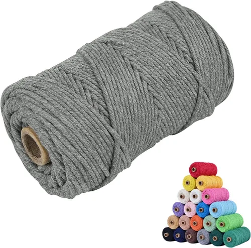 Miniatura 11 de Cuerda de algodón para macramé, de 0.11 pulgadas x 109 yardas, cuerda de macramé natural marrón, suministros perfectos de algodón para hacer