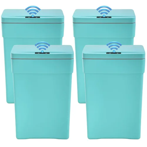 Miniatura 17 de Dkeli Bote de basura automático de 13 galones para cocina, baño, dormitorio, oficina en casa, de plástico de alta capacidad sin contacto con tapa
