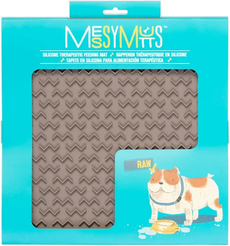 Miniatura 2 de Messy Mutts Alfombrilla interactiva terapéutica de silicona para alimentación y lamer 12 x 12 pulgadas Alimentador lento para aburrimiento