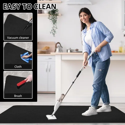 Miniatura 6 de Tapete para silla de oficina para suelo de madera dura y azulejos, tapete de escritorio para sillas rodantes, protege el suelo duro, alfombra