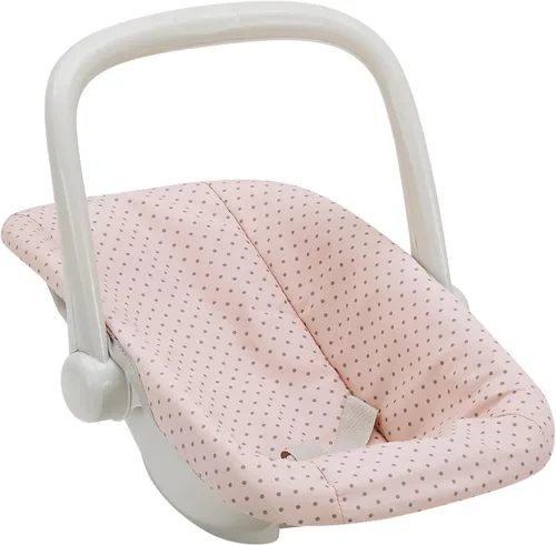Miniatura 5 de Olivia's Little World Conjunto de Portabebés y Asiento de Coche de Muñeca Bebé Princesa de Lunares, Rosa/Gris