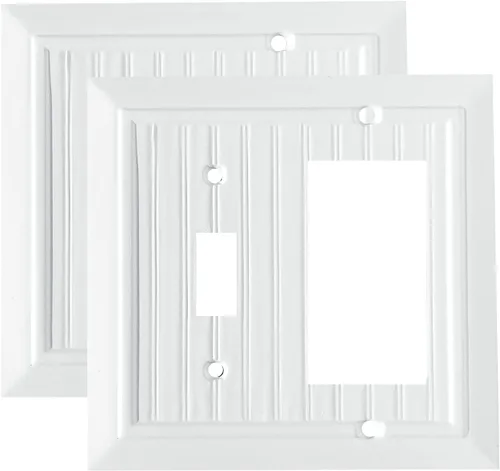 Miniatura 9 de Placas de pared clásicas de panel blanco puro, cubiertas de interruptor de luz, cubiertas de enchufes eléctricos, placas de interruptor de varias