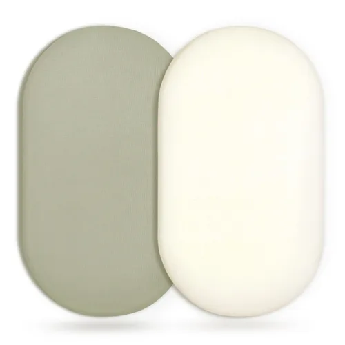 Miniatura 22 de Juego de 2 sábanas elásticas ultra suaves para moisés, ajuste universal para moisés, cuna de bebé, canasta de Moisés, colchón ovalado rectangular