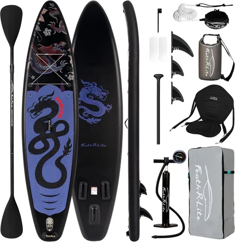 Miniatura 9 de FEATH-R-LITE Tabla de paddle surf inflable ultraligera de 10 pies x 30 pulgadas/10 pies 6 pulgadas x 33 pulgadas, para todos los niveles
