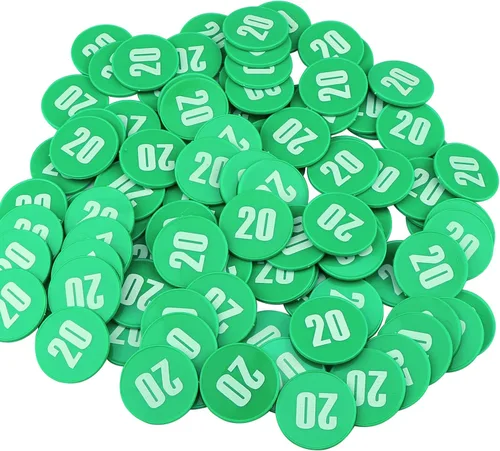 Juego de 100 fichas de póquer – Monedas circulares de plástico de 1.58 pulgadas para juegos y contar, 0.16 oz cada una, accesorios perfectos para el