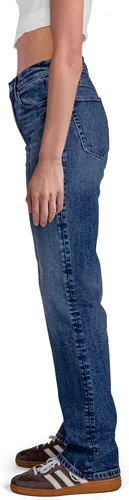 Miniatura 2 de Pantalones clásicos de mezclilla de tiro medio y corte recto para mujer