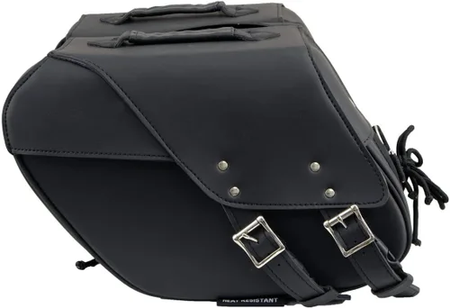 Miniatura 2 de Milwaukee Leather SH66901ZB - Alforjas medianas de PVC negro con 2 correas, colocación por encima, con ribetes reflectantes - Talla única