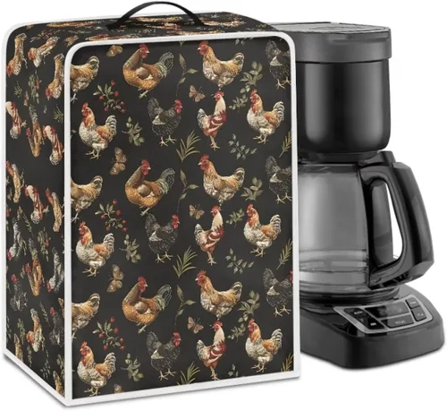 Miniatura 45 de Funda para cafetera, poliéster, azul, se adapta a la mayoría de máquinas de café estándar, protector resistente al polvo, huellas dactilares