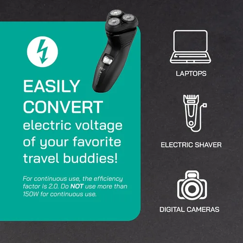 Miniatura 4 de LiteFuze, convertor de voltaje alto/bajo para viaje. cable EU