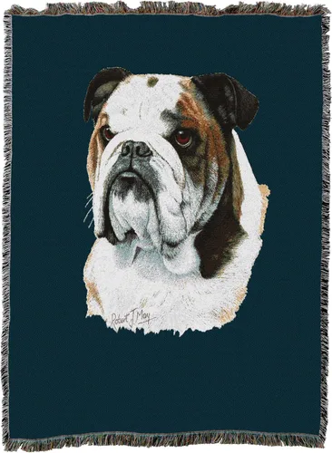 Miniatura 2 de Pure Country Weavers Manta tejida Bulldog Blue BG por Robert May - Manta de tapiz de algodón, fabricada en los Estados Unidos, 72 x 54 pulgadas