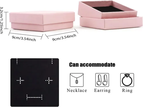 Miniatura 16 de Coobbar Caja de regalo, caja de regalo, caja de regalo, 12 cajas de regalo cuadradas de cartón para joyas, caja de regalo de papel de cartón relleno