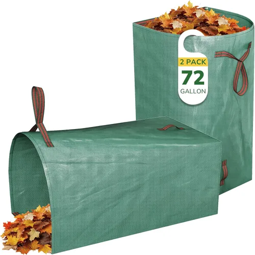 Miniatura 9 de GreatBuddy Bolsa de basura reutilizable de 132 galones, resistente, verticales con 4 asas reforzadas para hojas de jardín y recolección de residuos