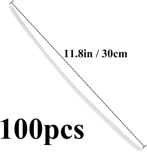 Miniatura 2 de 100 Piezas Limpiapipas de Chenilla, Juego de Limpiapipas de Color Sólido para Manualidades DIY, Artes y Decoraciones, Tallos de Chenilla Limpiapipas