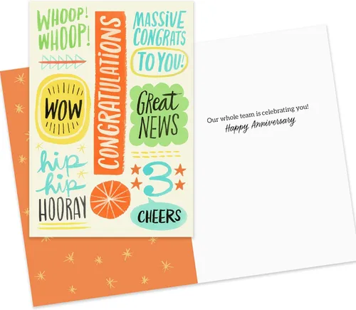 Miniatura 2 de Hallmark Business - Paquete de 25 tarjetas de aniversario de trabajo surtidas a granel (divertido y profesional)