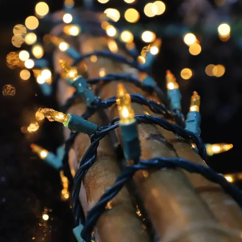 Miniatura 6 de LAMPHOME Decoración de Luces de Navidad Amarillas Extensibles Super Brillantes 150 Luces 31.9 pies Certificado UL Juego de Mini Luces de Cadena