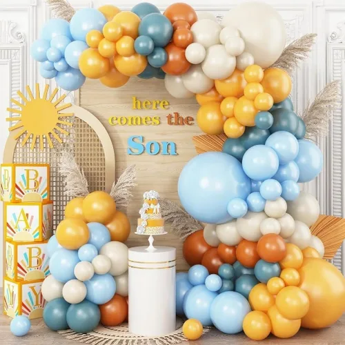 Miniatura 13 de Kit de arco de globos azul plateado, guirnalda de globos azul marino plateado con globos metálicos azul claro plateado globos de papel de aluminio