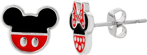 Miniatura 4 de Disney Mismatched Stud Earrings Mickey and Minnie Mouse Silver Plated Officially Licensed