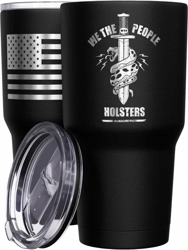 Miniatura 36 de We The People Holsters - Momma Bear - Vaso de café - Taza de viaje de café con bandera americana - Vaso grabado - Vaso termo doble - 30 onzas
