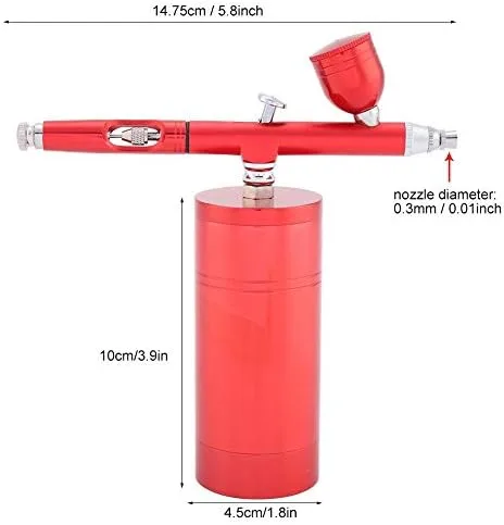 Miniatura 6 de Kit de compresor de aire con mini aerógrafo, boquilla de doble acción multiusos de 0.012 in, pistola pulverizadora de pintura con capacidad de 7 CC