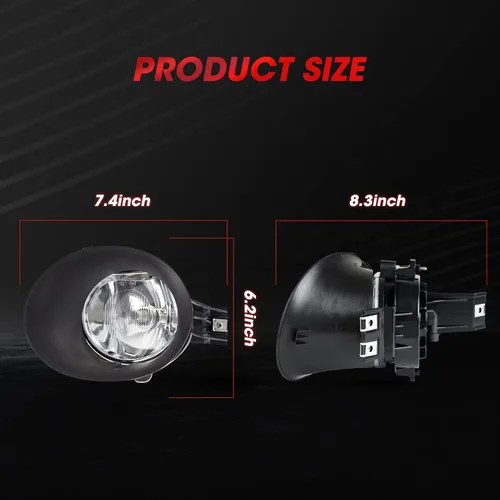 Miniatura 9 de Conjunto de luces antiniebla de repuesto para 2002-2008 Ram 1500, 2003-2009 Ram 2500, 2003-2010 Ram 3500 camioneta pickup, 2005-2006 Durango