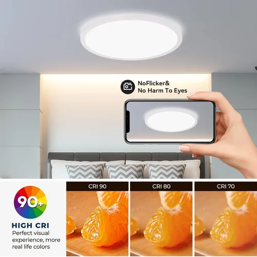 Miniatura 3 de Paquete de 6 luces LED de techo de 12 pulgadas, 3200 lm, 28 W, 3 colores intercambiables (3000 K/4000 K/6000 K), 120 V de montaje en superficie