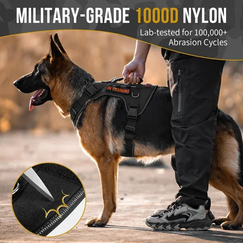 Miniatura 3 de OneTigris Arnés táctico sin tirones para perros pequeños, chaleco reflectante K9 de fácil control con paneles de gancho y bucle, arnés ajustable