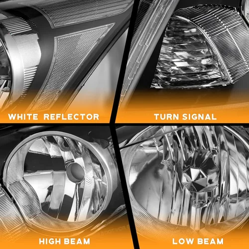 Miniatura 4 de WEELMOTO Faro delantero para Honda Accord 4Dr Sedan 2008-2012, repuesto para ensamblaje de faros delanteros Honda Accord 08-12, carcasa negra